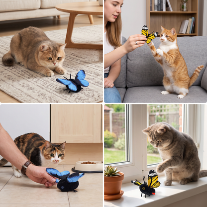 Interactive Flutter Butterfly Cat Toy – Automatic Flying Teaser