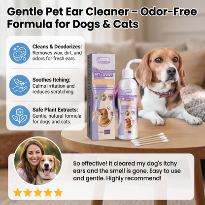 Gentle Pet Ear Cleaner – Odor-Free Formula for Dogs & Cats