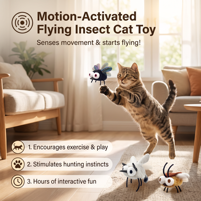 Motion-Activated Flying Insect Cat Toy