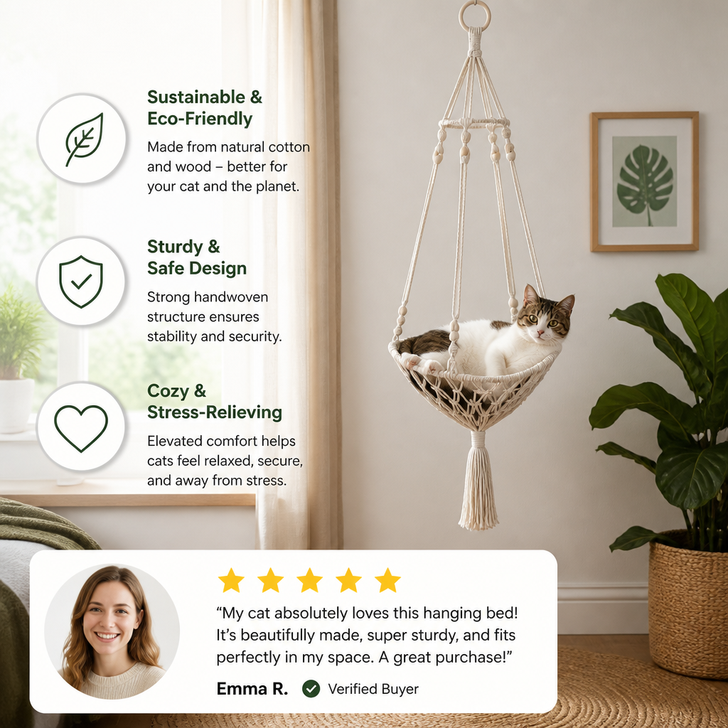 Hanging Handwoven Cat Bed