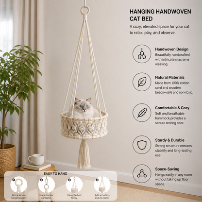 Hanging Handwoven Cat Bed