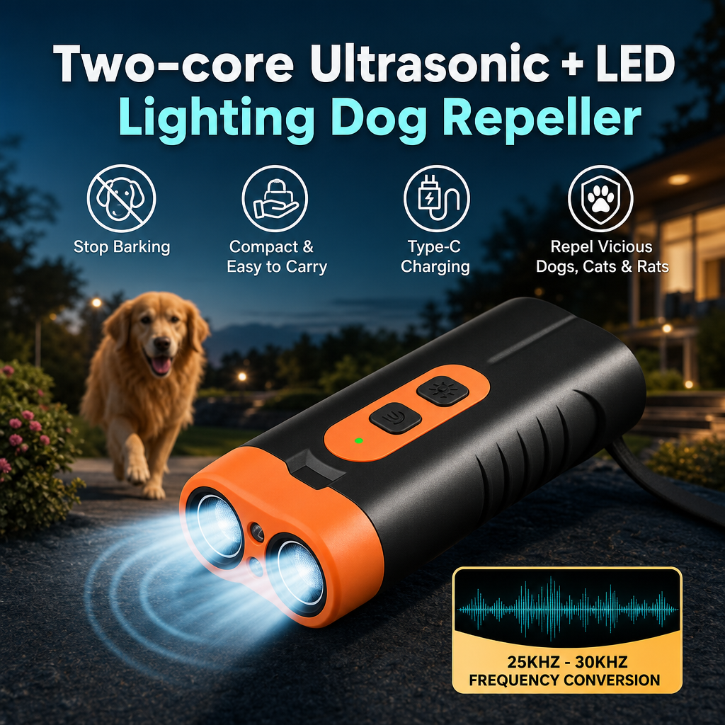 Ultrasonic Dog Bark Control Device – Portable & Rechargeable