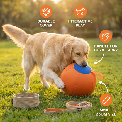 Durable training ball with cover for dogs