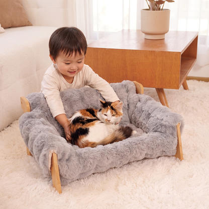 Luxury Elevated Solid Wood Pet Couch Bed