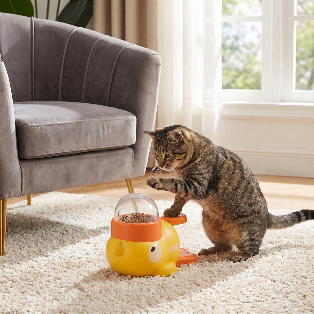 Interactive Game Food Dispenser for Cats