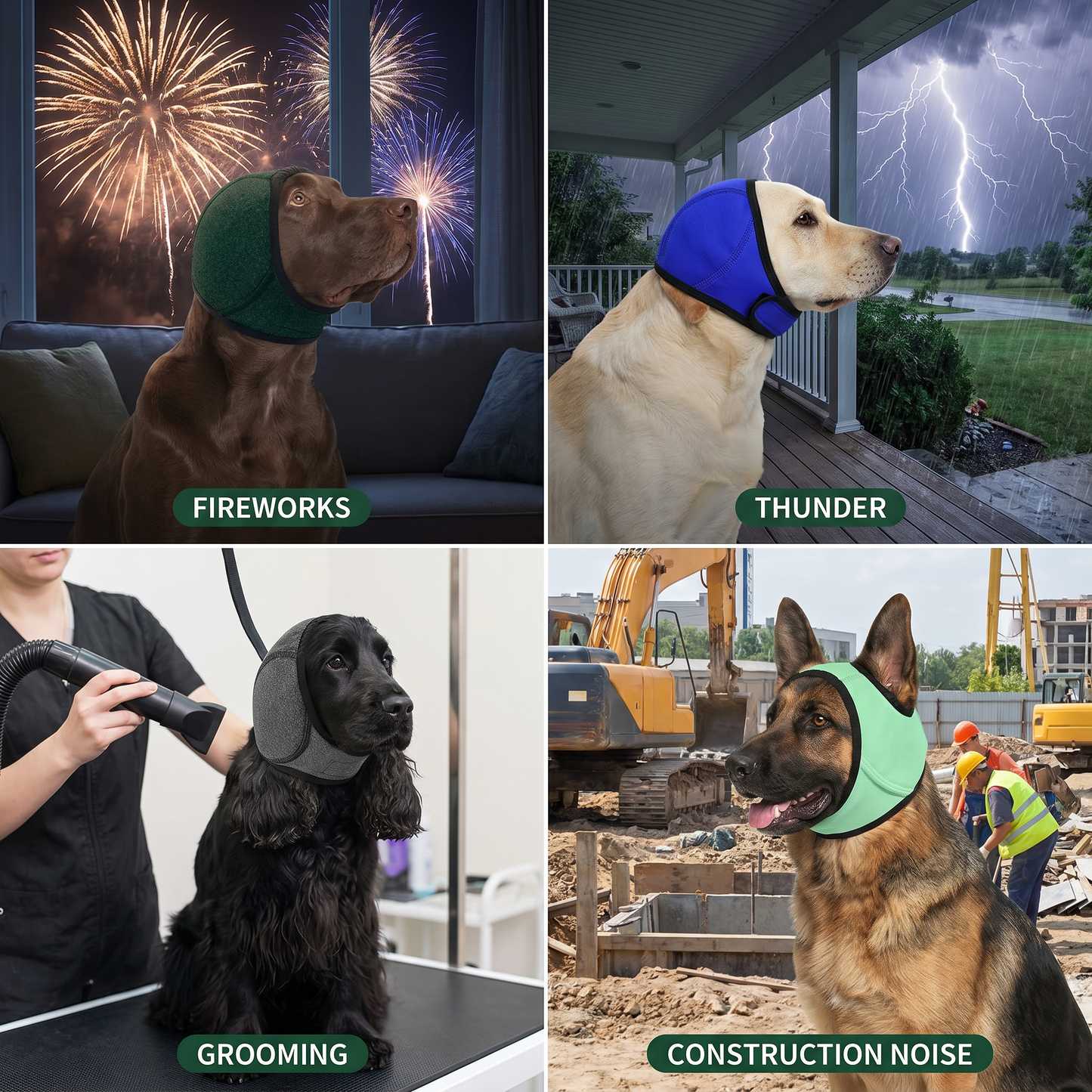 Protection Dog Ear Muffs Noise-Reducing & Anxiety-Calming Ear Cover