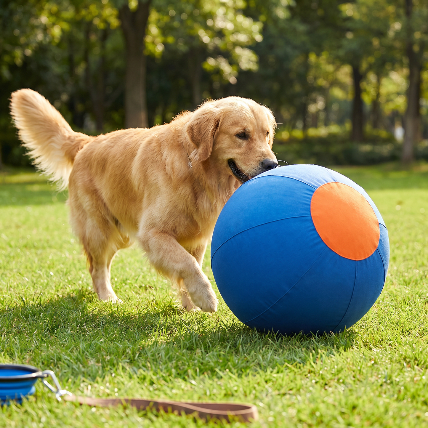 Durable training ball with cover for dogs