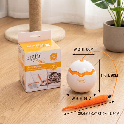 Interactive Wobble Egg Cat Toy – Automatic Feather Teaser