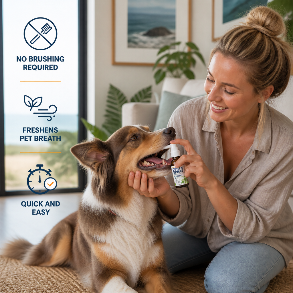 Brushless Tartar Control Dental Spray for Dogs – Helps Reduce Plaque & Freshen Breath