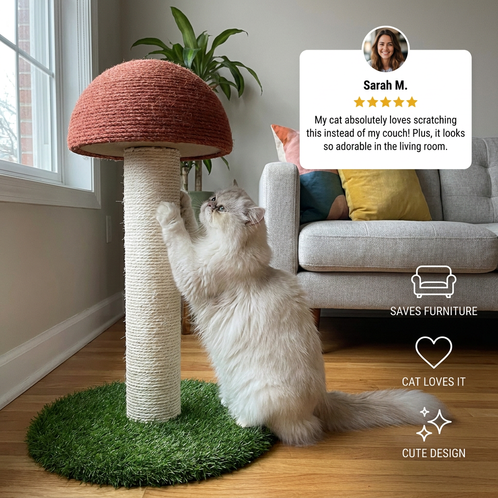 Sisal Cat Mushroom Scratching Post