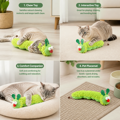 Caterpillar Catnip Back Tooth Toy
