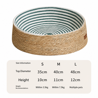 Hand-woven rattan cat scratching bed