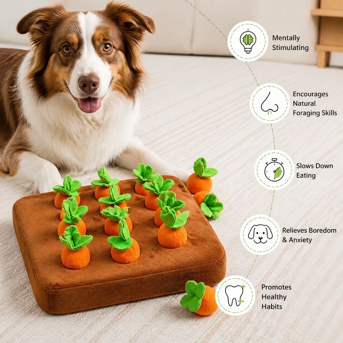 Interactive Sniffing Toy – Carrot Sniffing Garden