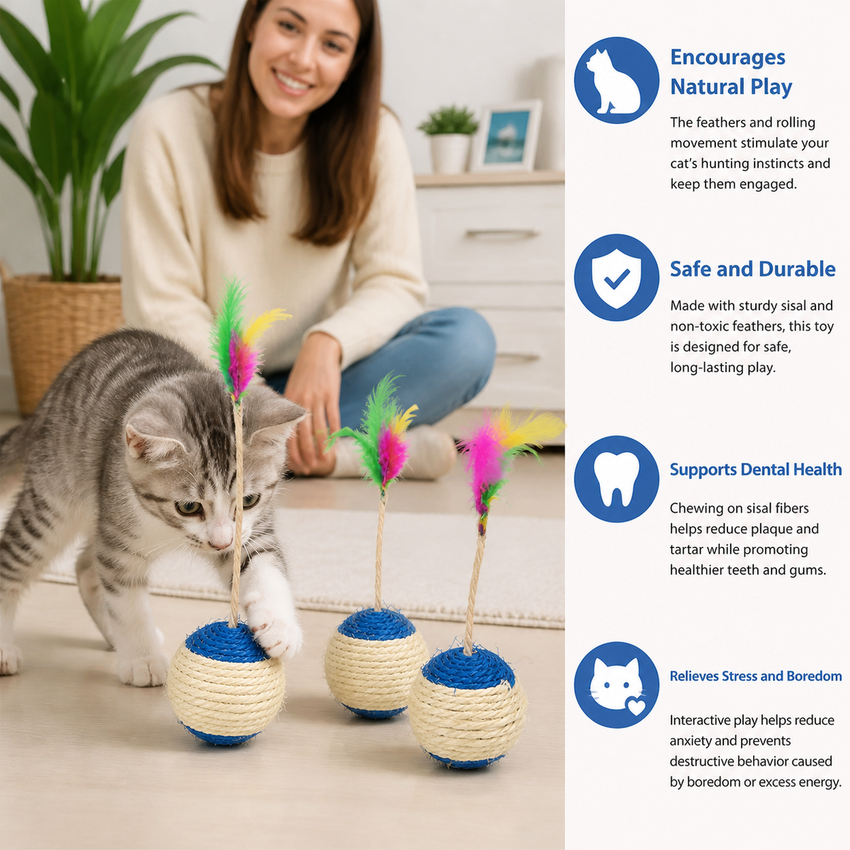 Cat Toy Sisal Scratching Ball
