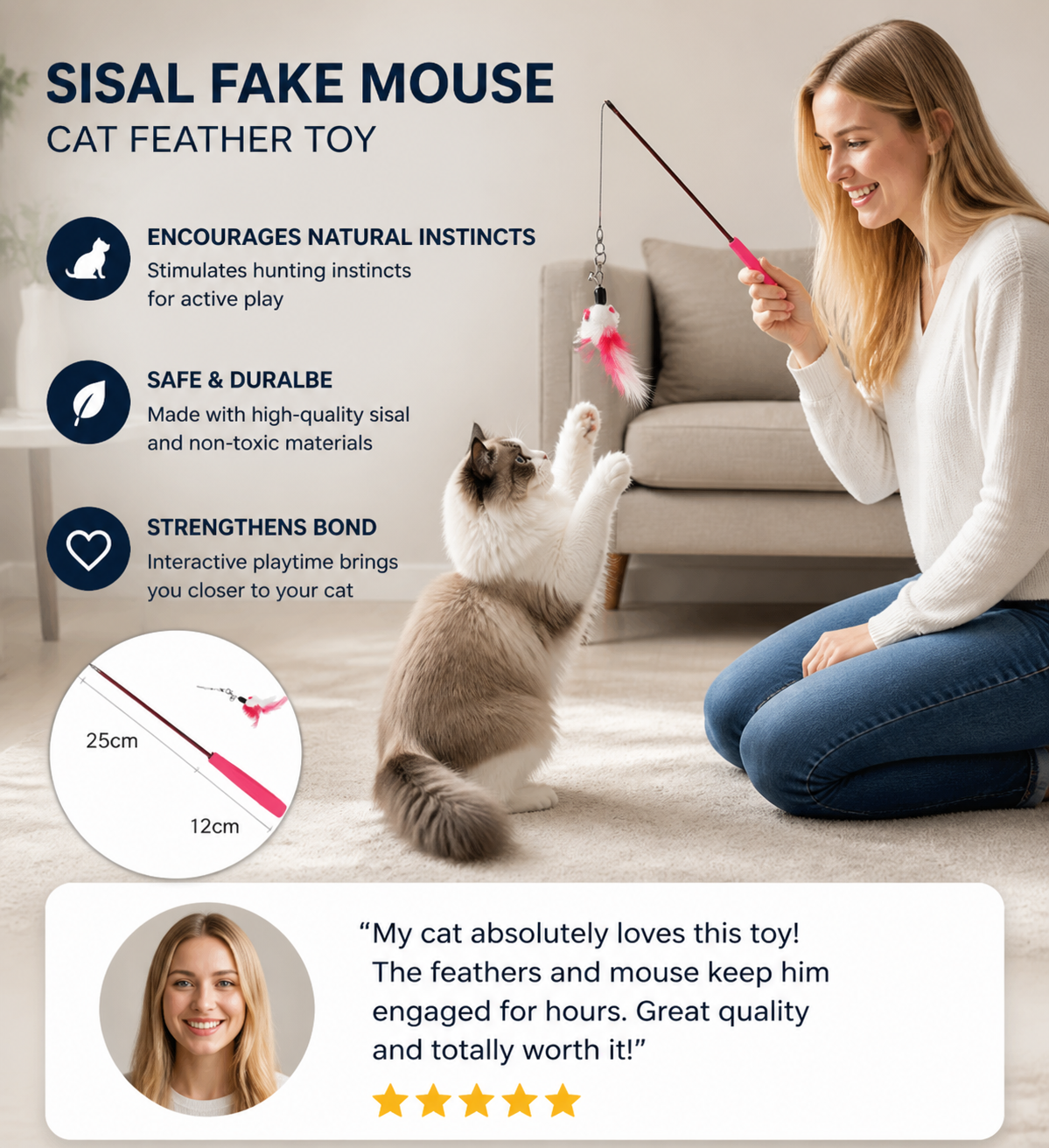 Interactive Cat Feather Toy