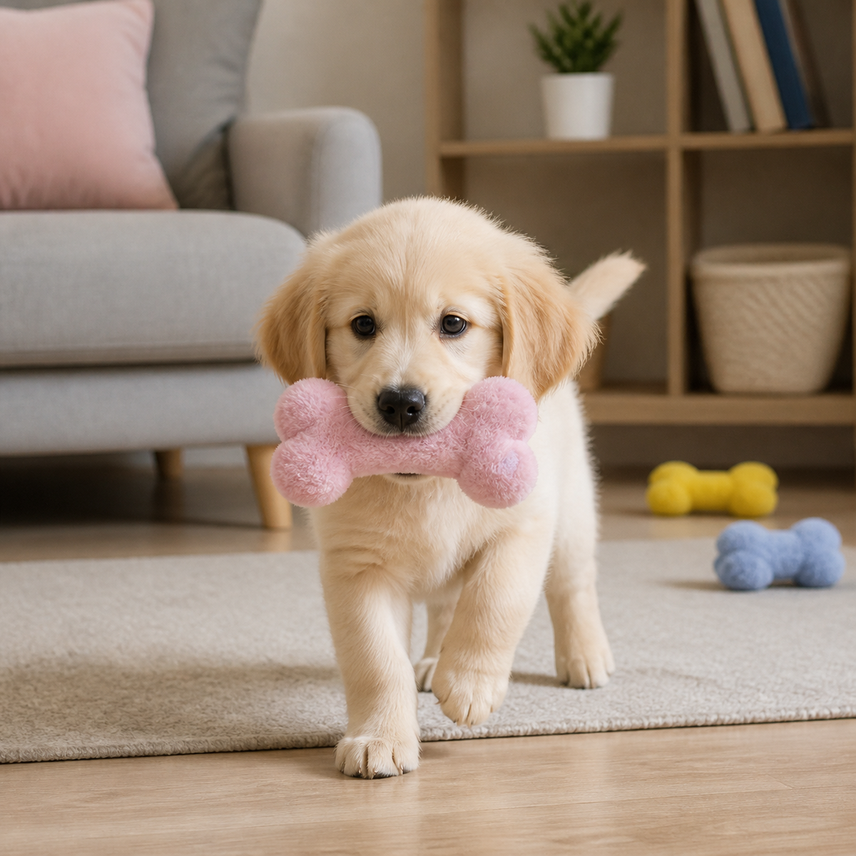 Cute Love Bone Plush Squeaky Dog Toy
