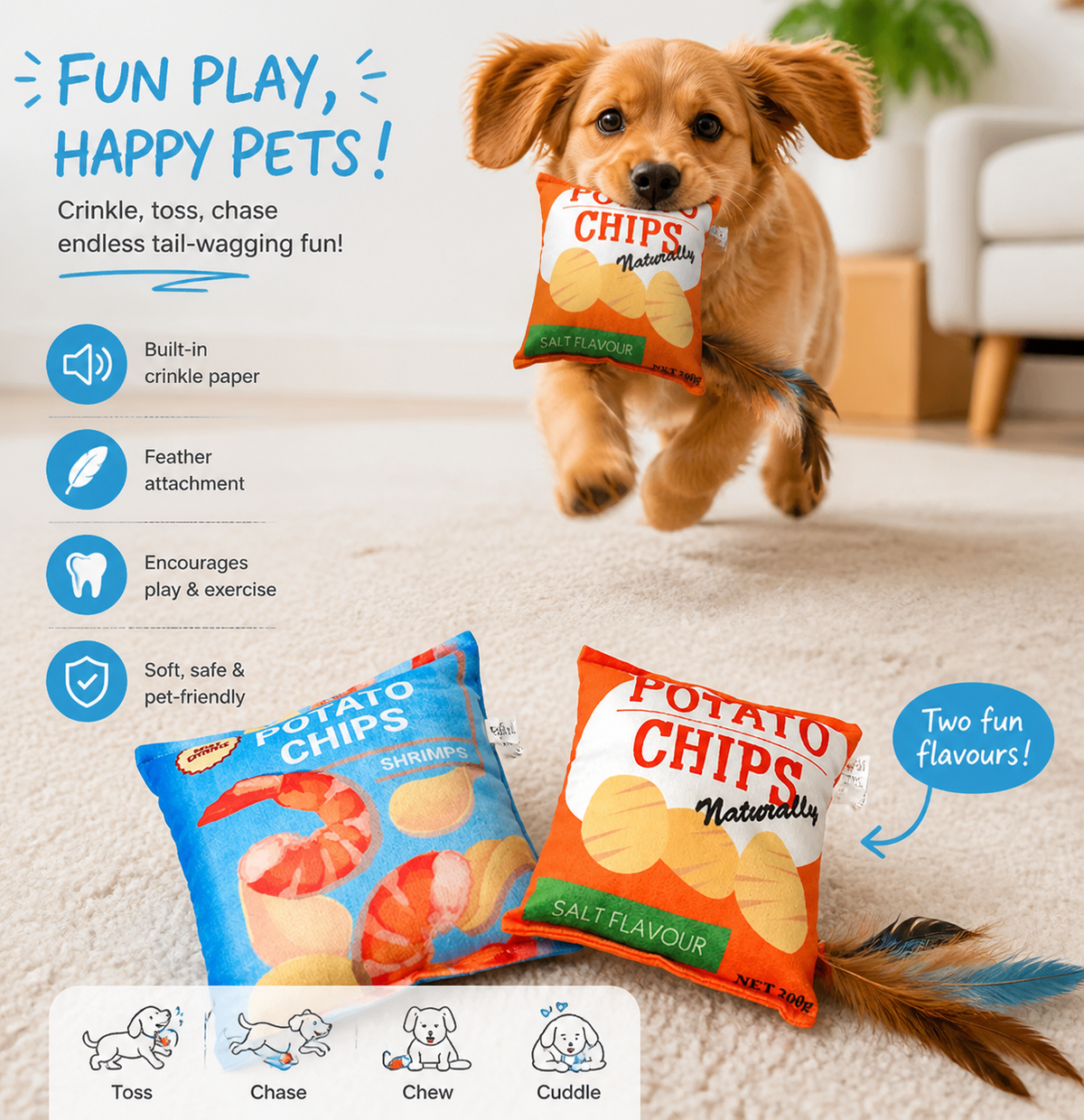 Funny Dog Toy Chips
