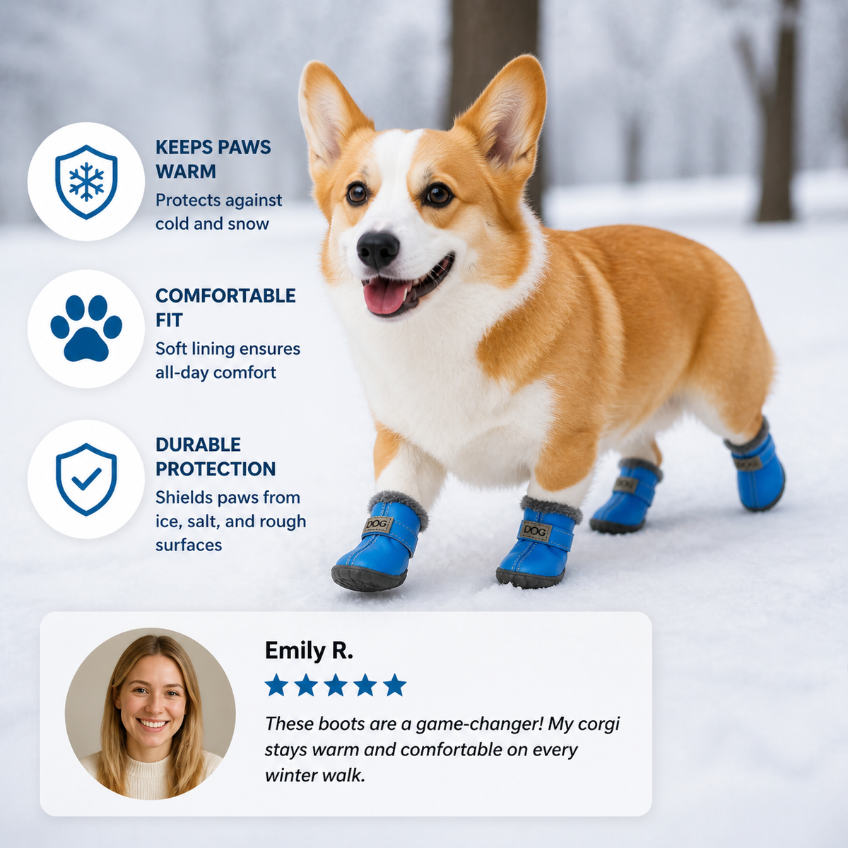 Warm Snow Boots for Dogs – FrostPaw