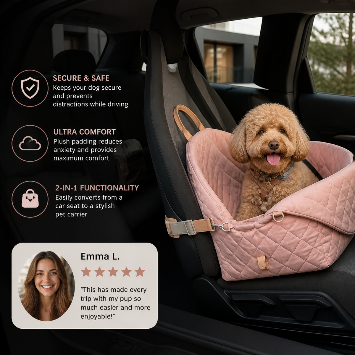 2in1 Premium Dog Carrier and Car Seat bag