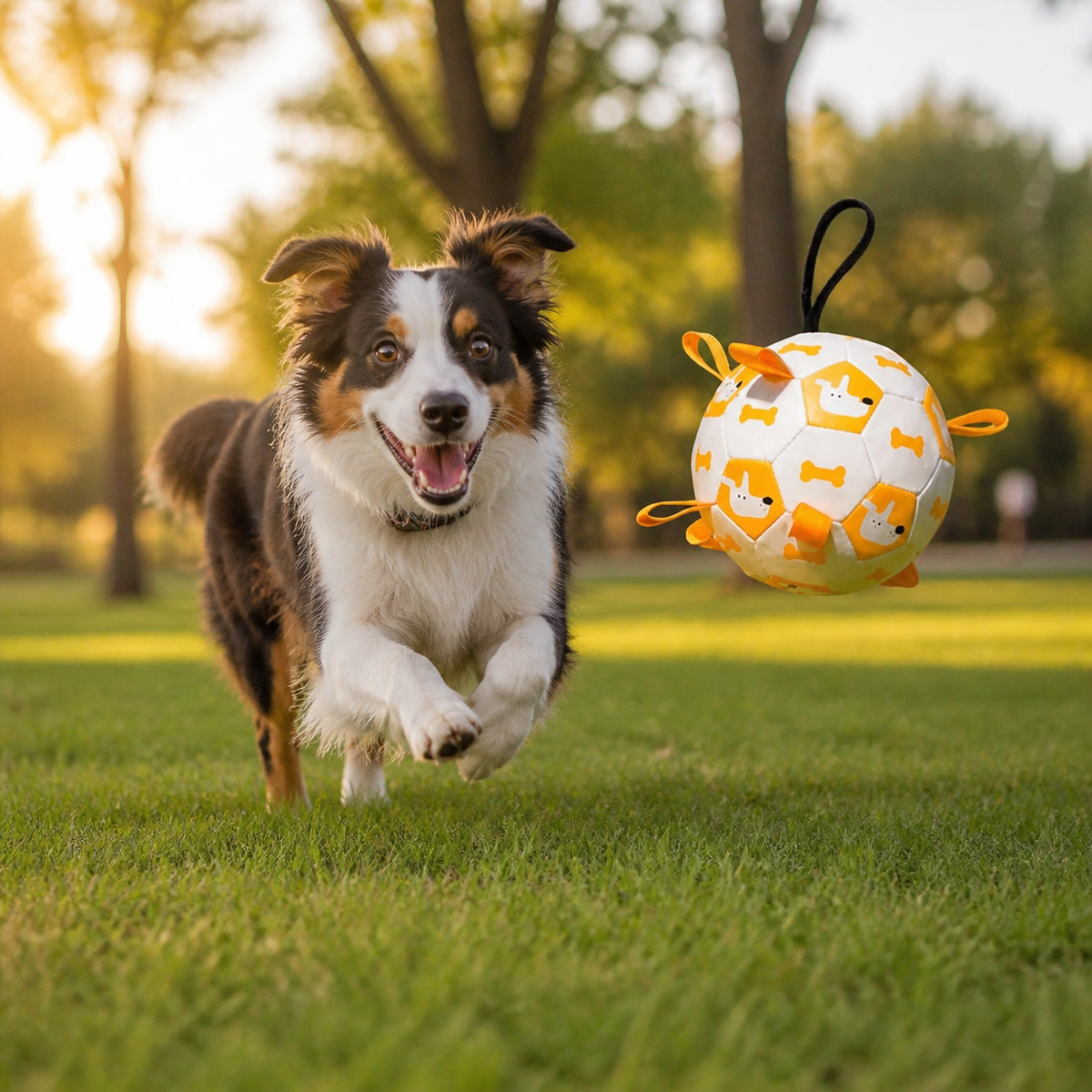 Dog Ball Toy with Integrated Pull Ropes