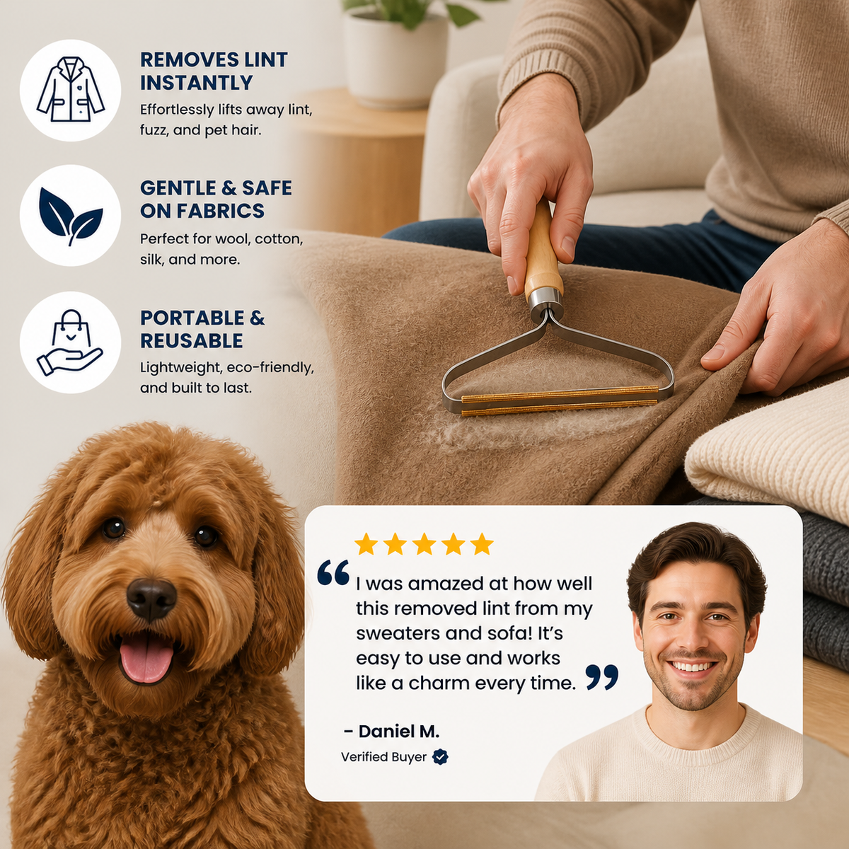 LintAway Duo – Set of 2 Portable Lint Removers