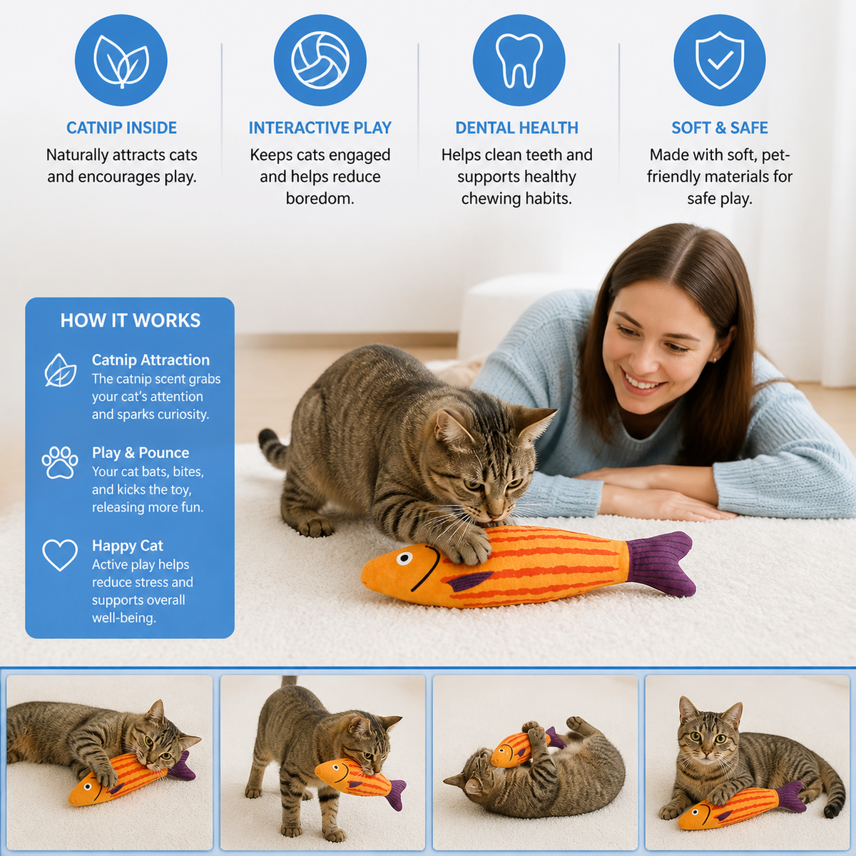 Cat Toy Catnip 3D Simulation Fish