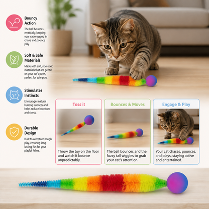 Tickle Cat Colorful bouncing ball