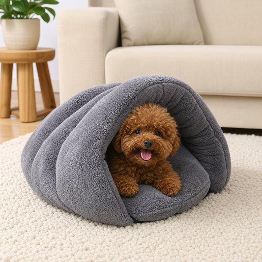 Calming Cave Dog Bed – RelaxNest Comfort