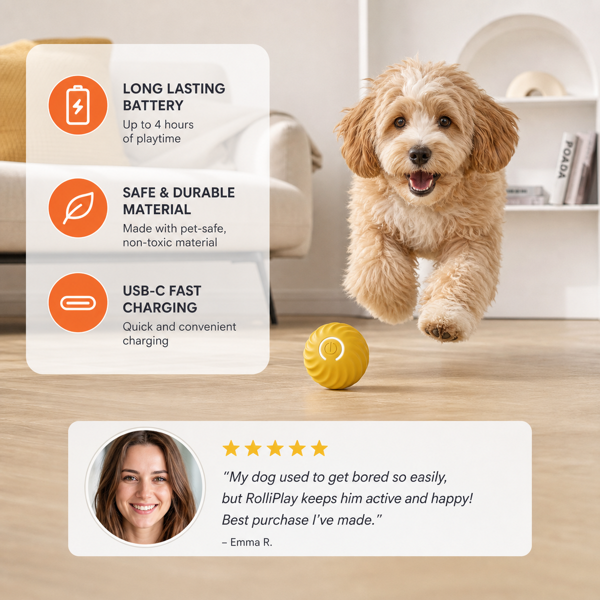 Automatic Interactive Dog Toy – RolliPlay