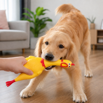 Squeak Chicken Dog Toy