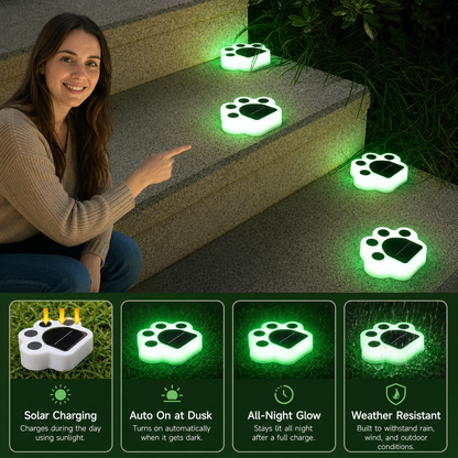 PawGlow Solar Garden Lights – Solar-Powered Paw Print Outdoor Lights