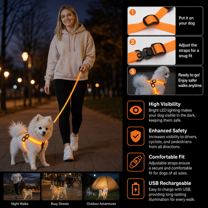 GlowSafe LED Dog Harness