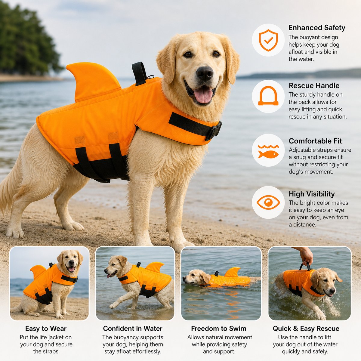 Safe Swimming Fun for Your Dog – SwimBuddy Life Jacket