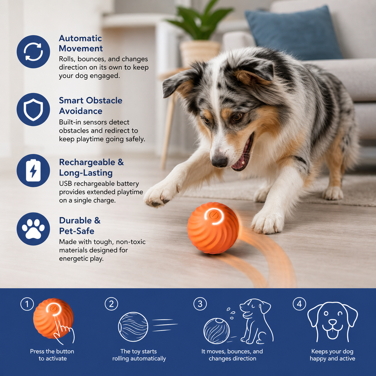 Automatic Interactive Dog Toy – RolliPlay