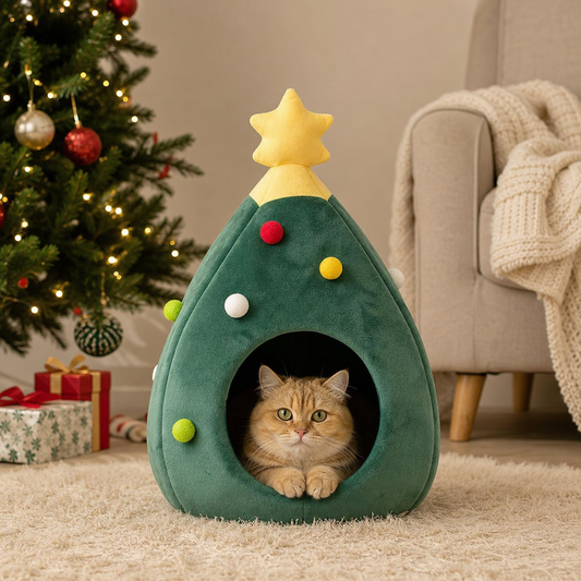 Cat Bed Christmas Tree – CozyTree Haven