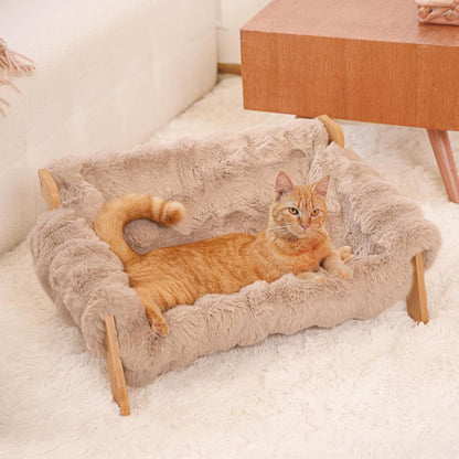 Luxury Elevated Solid Wood Pet Couch Bed