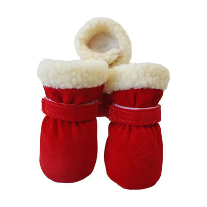 Soft Velvet Puppy Booties – Warm Non-Slip Paw Covers