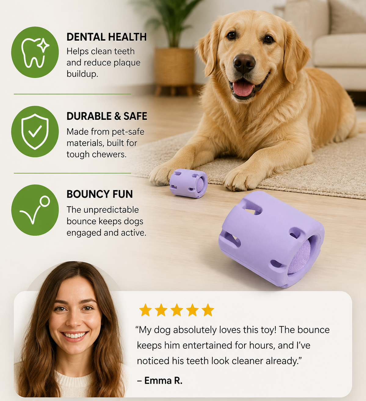 BounceTuff - Interactive Dental Care Toy for Dogs