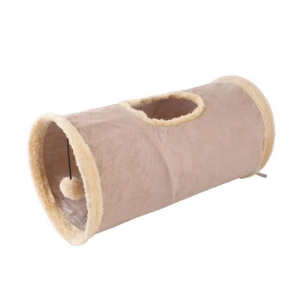 Collapsible Winter Suede Cat Tunnel