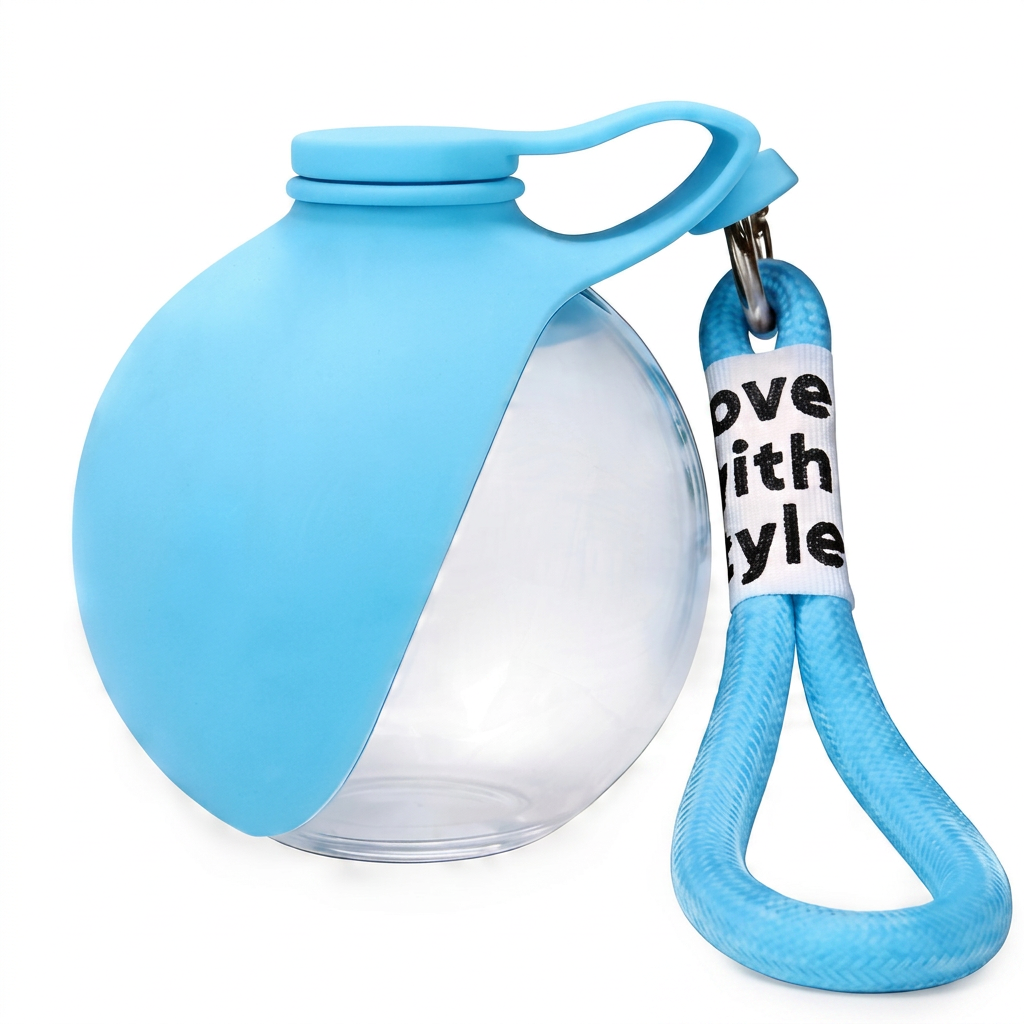 Sphere 2-in-1 Dog Water Bottle with Silicone Bowl – Leakproof Travel Bottle