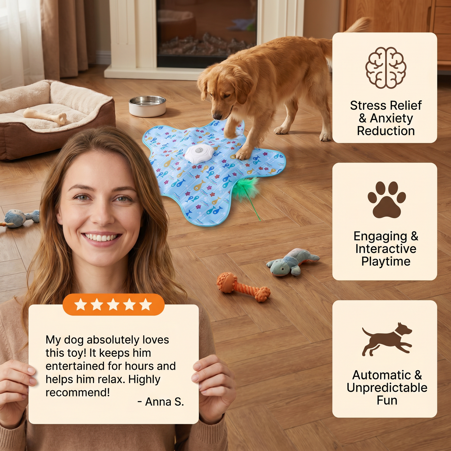 HuntingFun Dog Pro – Automatic Dog Toy for Stress Relief and Playtime Fun