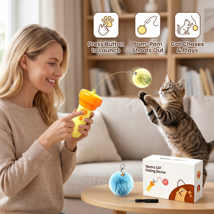 Interactive Pom-Pom Launcher Tod for Cats