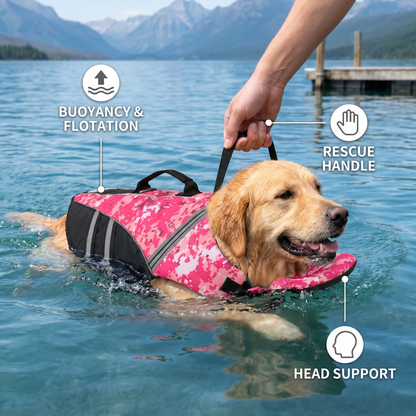 Dog Safety Swim Vest with Rescue Handle