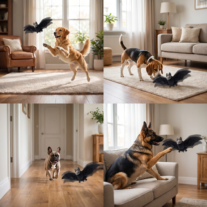 Touch—Activated Flapping Bat Dog Toy with Catnip