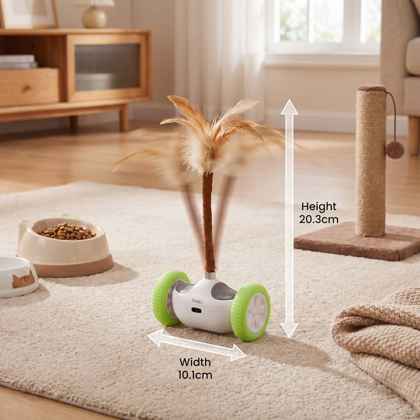 Self-Moving Feather Cat Teaser Toy