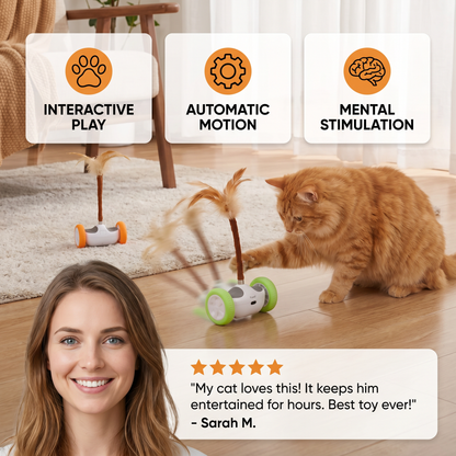 Self-Moving Feather Cat Teaser Toy
