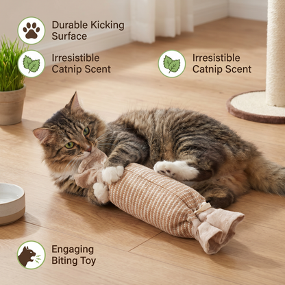 Eco-Friendly Catnip Jute Bag Toy for Cats – Durable Interactive Play Bag
