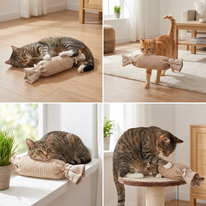 Eco-Friendly Catnip Jute Bag Toy for Cats – Durable Interactive Play Bag