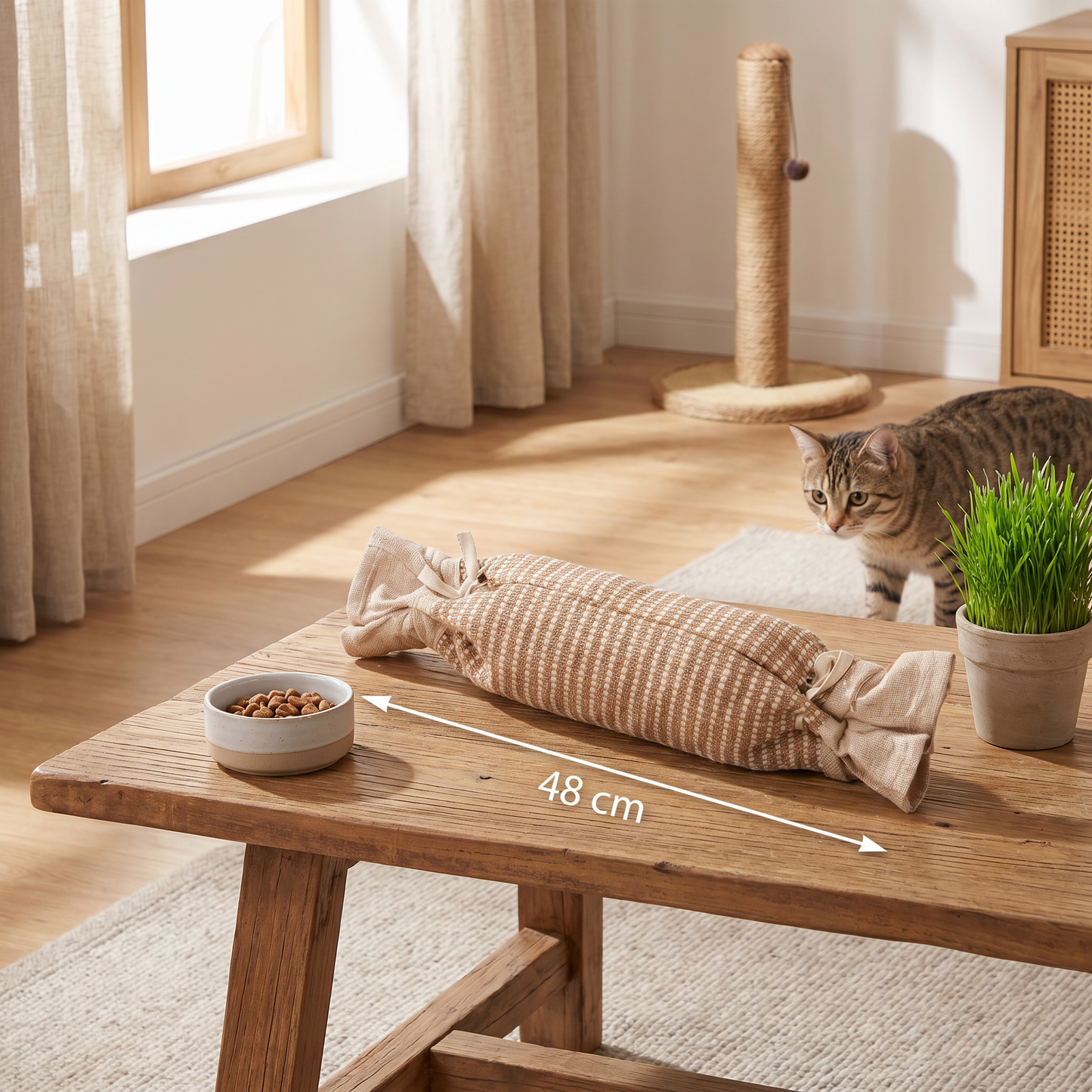 Eco-Friendly Catnip Jute Bag Toy for Cats – Durable Interactive Play Bag