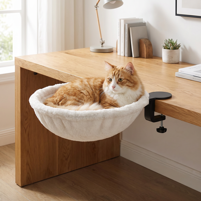 Premium Hanging Cat Hammock for Desks & Shelves